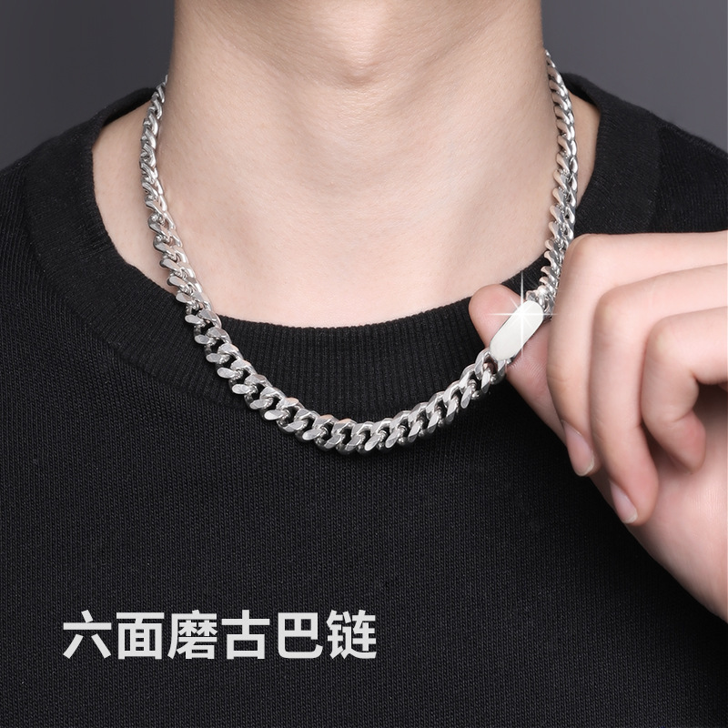 Luxury Jewelry Designer Jewelry Titanium Steel Smooth Necklace Men Trendy Hip Hop Versatile Personality Simple Women Japanese Korean Light Luxury Acce