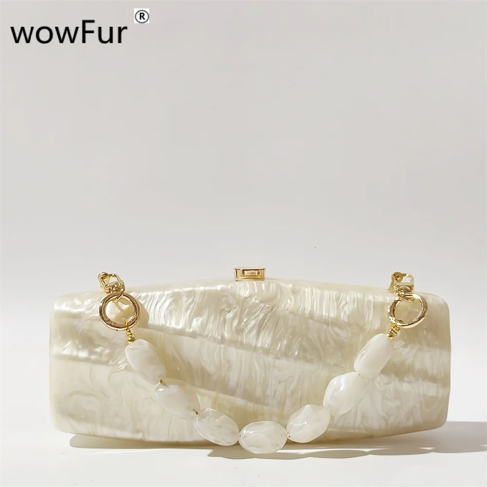 Women Pearl Beige Marble Acrylic Box Evening Clutch Bags Boutique Purses And Handbags Bridal Wedding Party Day Clutche 250708