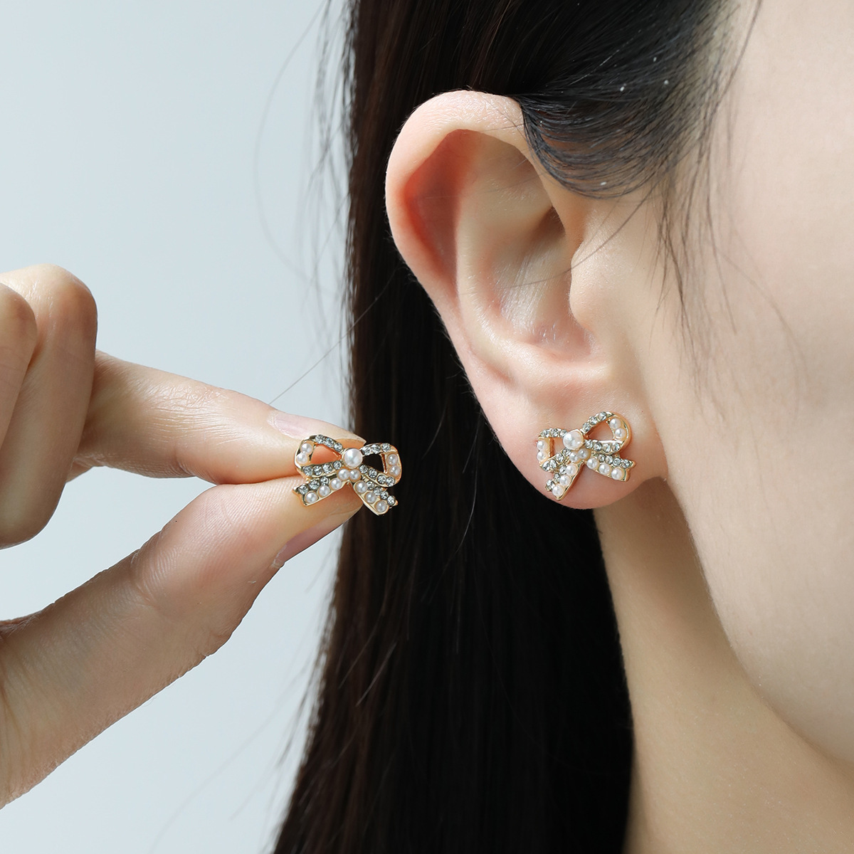 Luxury Jewelry Designer Jewelry Kenjie Snake Chain Bowknot Earrings Necklace Set Cross-border Hot Selling Gold Bowknot Simple Fashion Flat Snake Chain