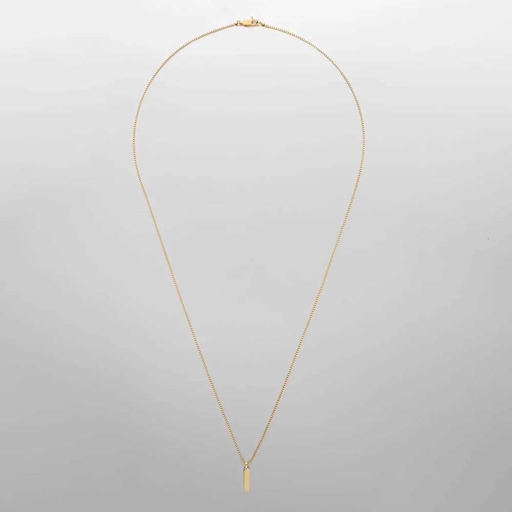 eManco Mens hip-hop a chain Europe and the United States Titanium steel does not lose color Box Pendant Necklace Collarbone W250712