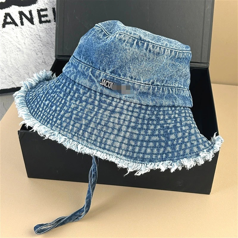 Brown Leopard Print Cowboy Bucket Hats with String Women Denim Beach Sun Hat Outdoor Panama Summer Fisherman Cap 250711