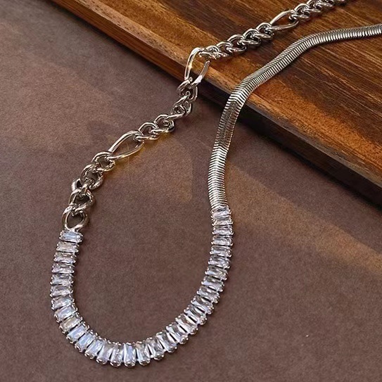 Luxury Jewelry Designer Jewelry Titanium Steel Basic Necklace For Men And Women, Ins Style Simple Collarbone Chain, Trendy Brand Versatile European Am