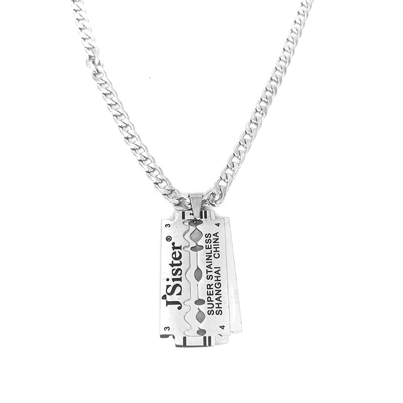 Luxury Jewelry Designer Jewelry 2025 Fashion Trend Hip-hop Razor Blade Titanium Steel Necklace For Men And Women Couples Hip-hop Personality Pendant T