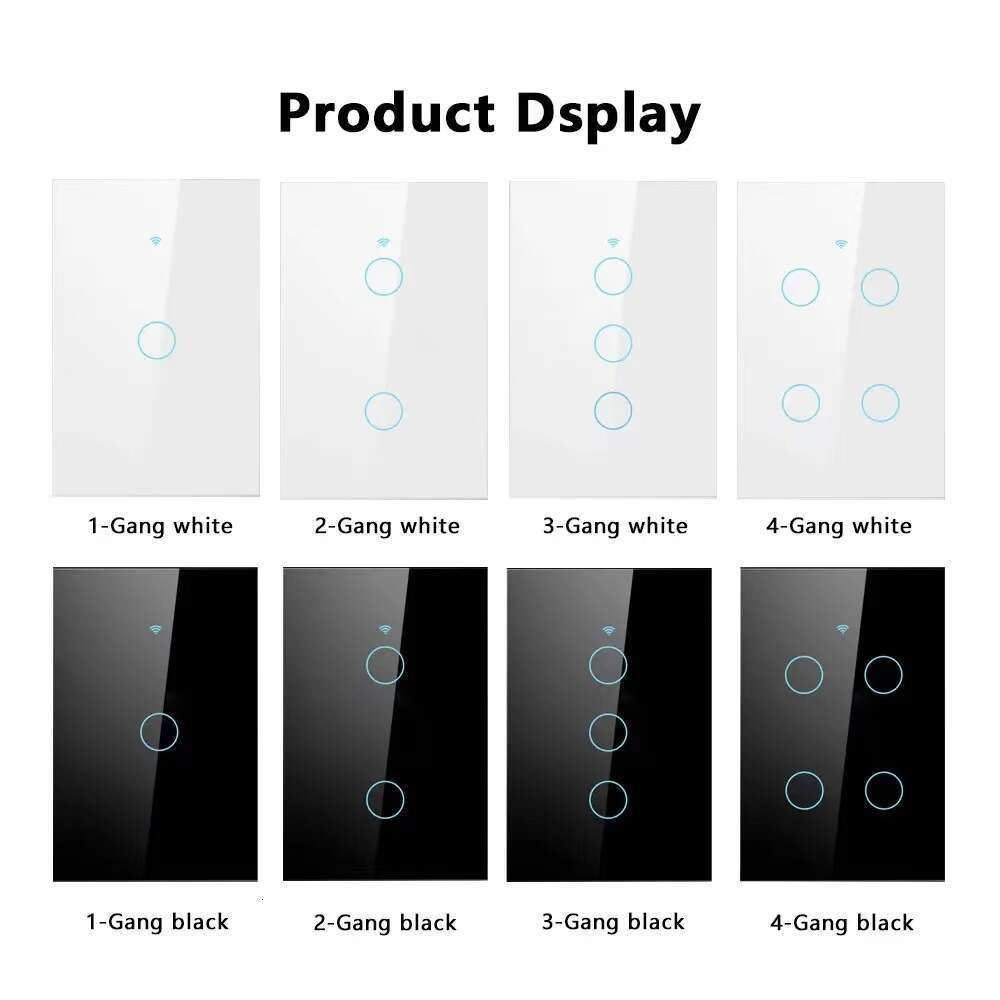 Universal Designer Smart Wi-Fi RF Wall Switch with Anti-Fire Feature - Suitable for US/Brazil/Australia