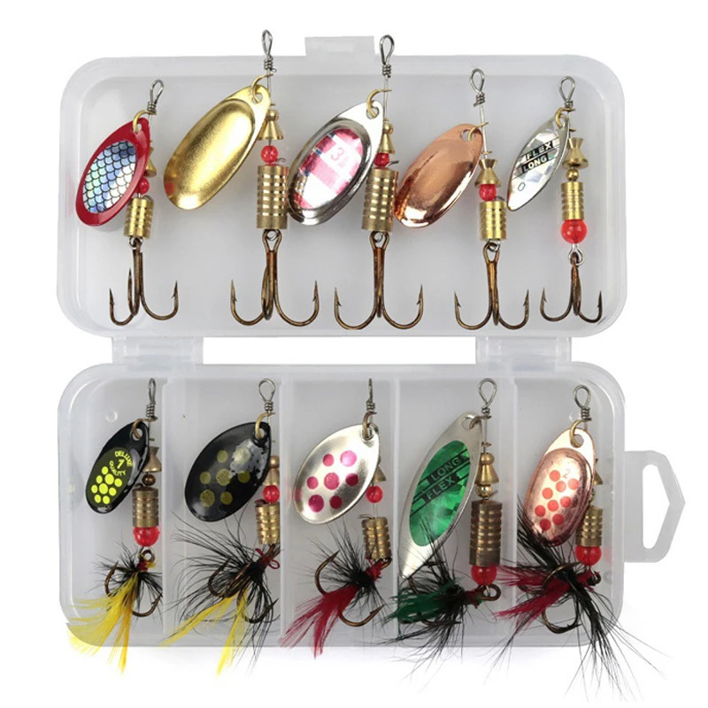 Metal Spoon Spinner Fishing Lure 10pcs Set Spoonbait Crankbaits Wobblers for Pike Crochet Kit Artificial Bait 250708