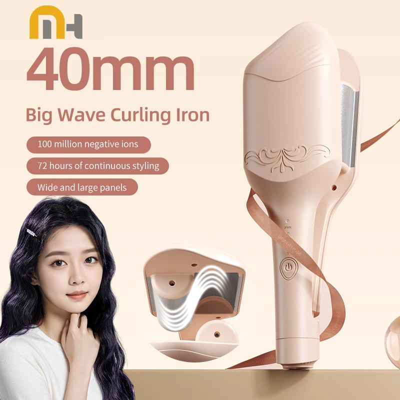 Electric Hair Curler 40mm Large Wave Styling Ceramic Hair Long Lasting Curling Iron Styling Tool Curling Wand Hair Waver 250712
