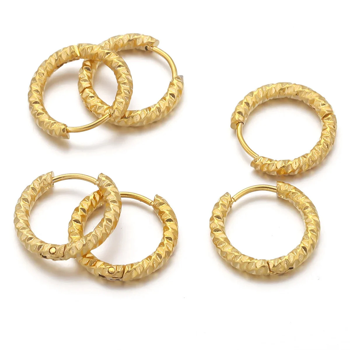 6pcs Stainless Steel Rectangular Textured Earrings Earring Hooks Fittings 18K PVD Gold Plated DIY Jewellery Parts Earrings 250708