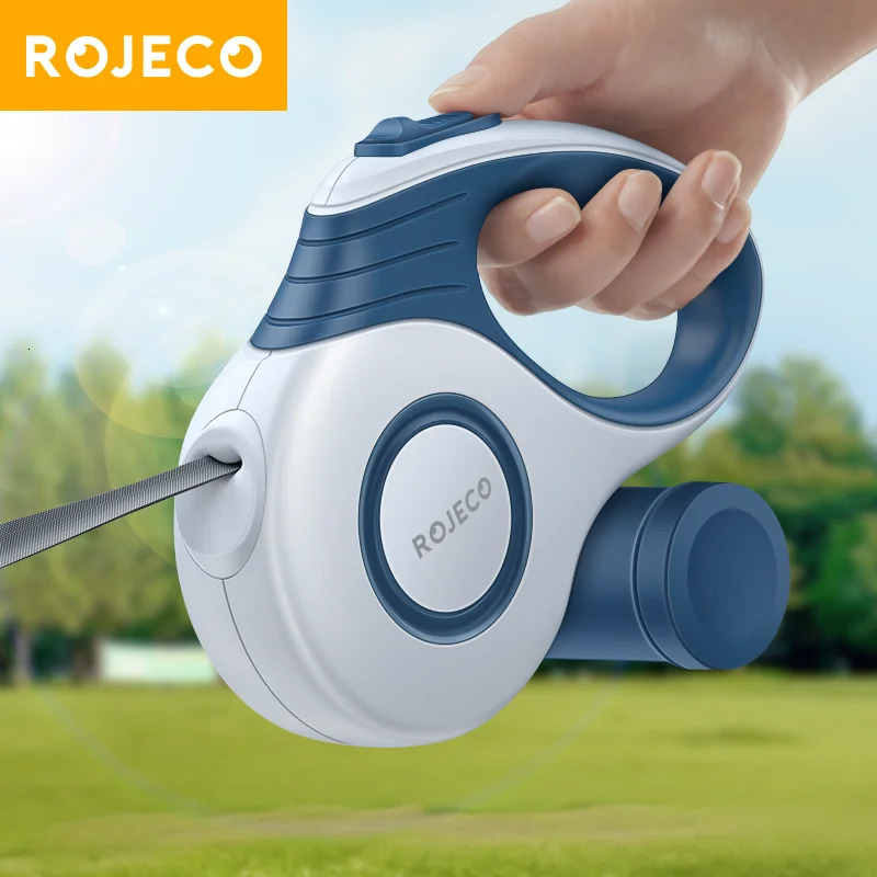 ROJECO Automatic Retractable Dog Leash 3M/5M Extendable Rope For Outdoor Travel Walking Hiking Small Dogs Traction Rope Cat Lead 250709
