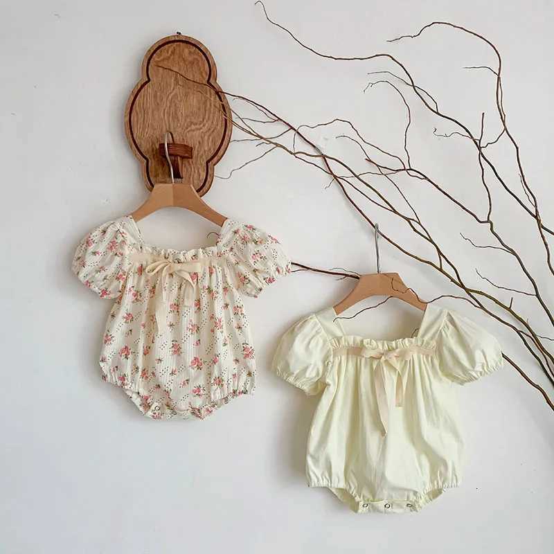 Baby Clothing Summer Newborn Clothing Floral Romper Tgie Jumpsuits Short Sleeve Sunsuits 0-2Y Infant Rompers Z250712