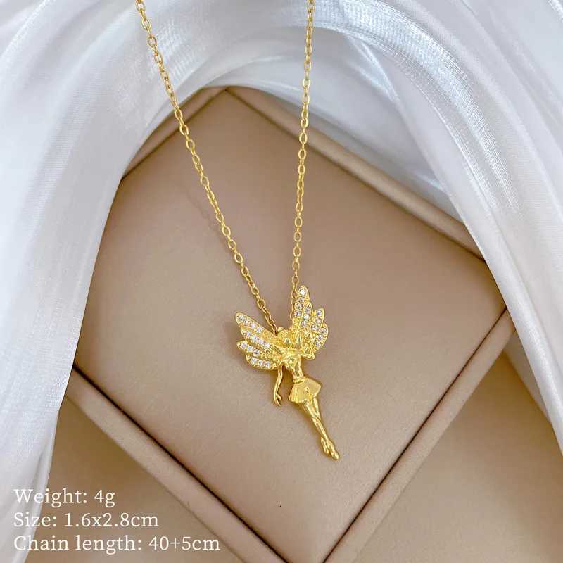 Fashion Romantic Fairy Pendant Necklaces for Women Girls Stainless Steel Jewelry Accessories Gifts for Lovers W250712