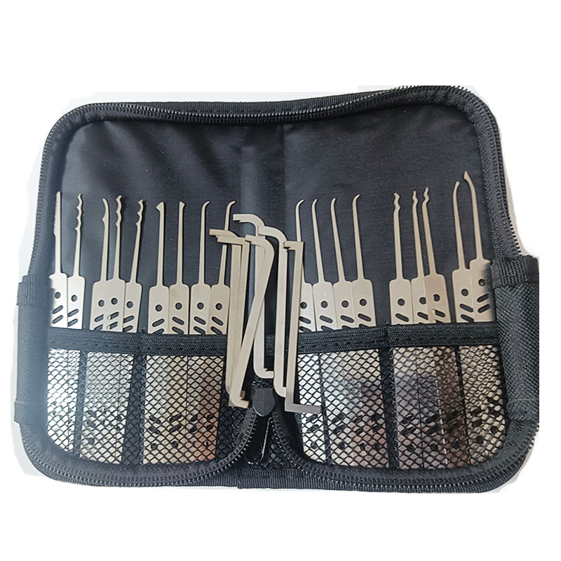 New Mode Stainless Steel Lock Pick 18 PCS Hooks with 6PCS Tension Tool Locksmiths Tools