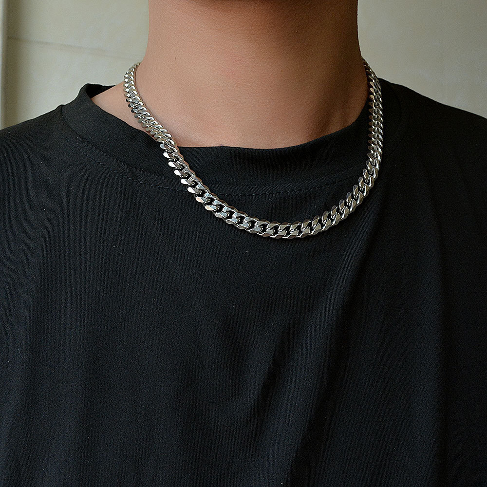 Luxury Jewelry Designer Jewelry European And American New Style Thick Chain Splicing Necklace Men's Titanium Steel Clavicle Chain Trendy Hip Hop 