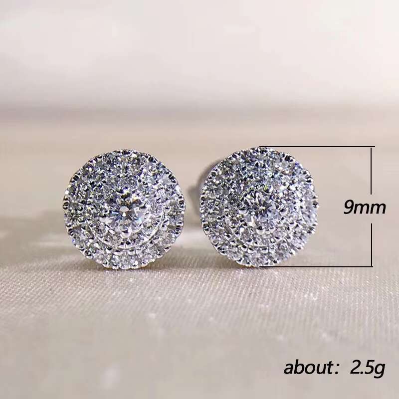 Wholesale Fashion Cubic Zirconia Silver/Gold/Rose Gold Plated Earrings for Women Wedding Classic Jewelry CZ Stud Earrings