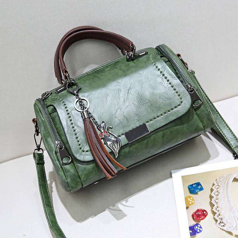 Boston With Tassels; Detachable Strap; Shoulder Bag For Commuting, Leisure, Parties And Daily Use