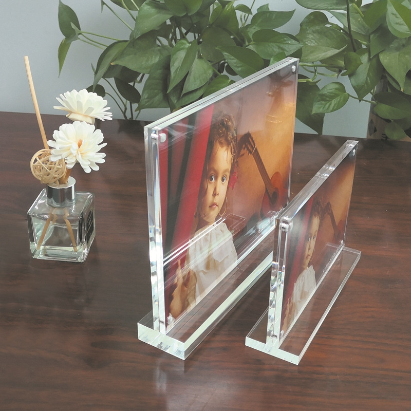 Clear Perspex Photo Frames Holders, Counter Top, Acrylic Displays, PF010, 2 Units per Pack H260306