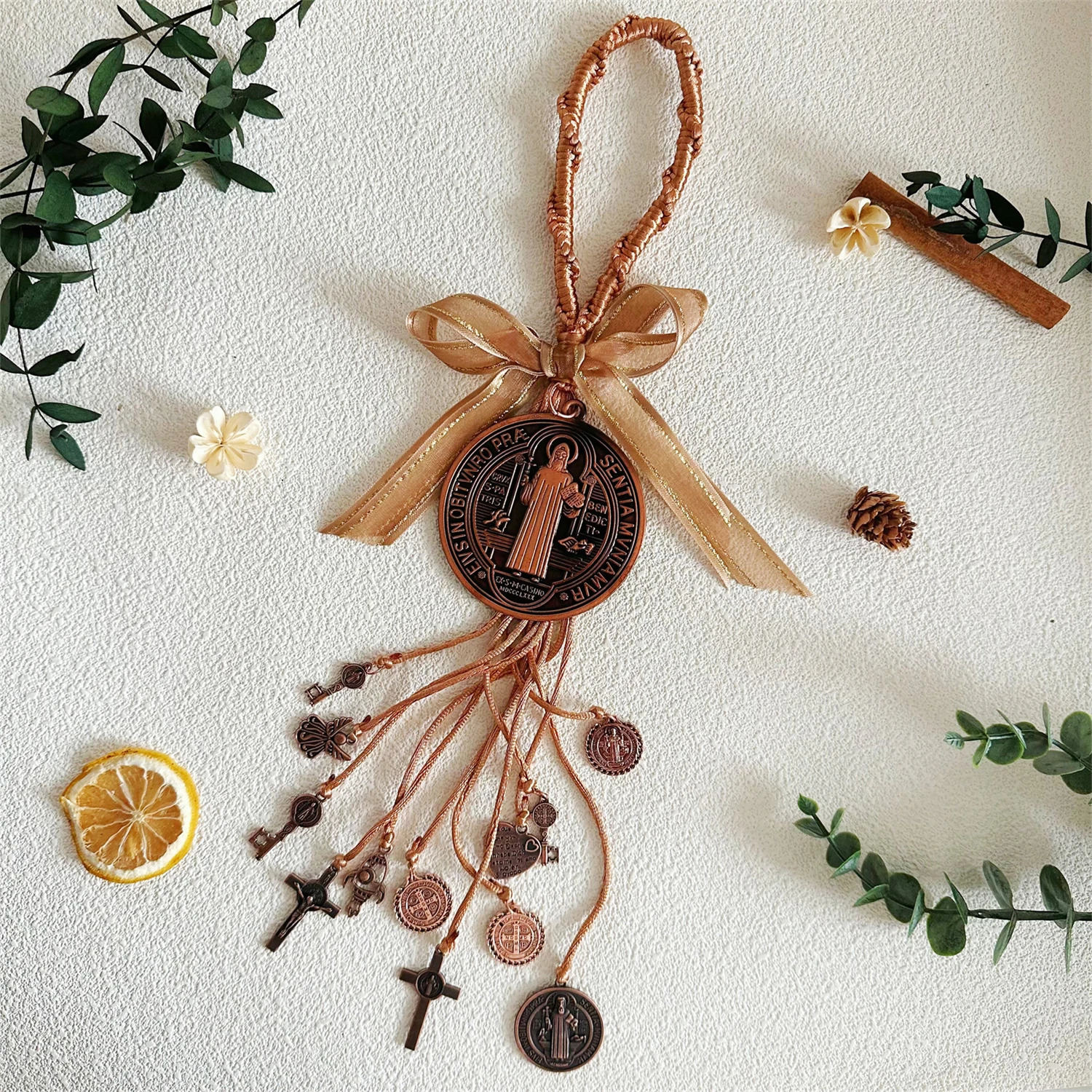2PCS Saint Benedict Medal Protection Blessing Charm Catholic San Benito Medalla Handmade Jewelry Christmas Halloween Gift Charms 250711