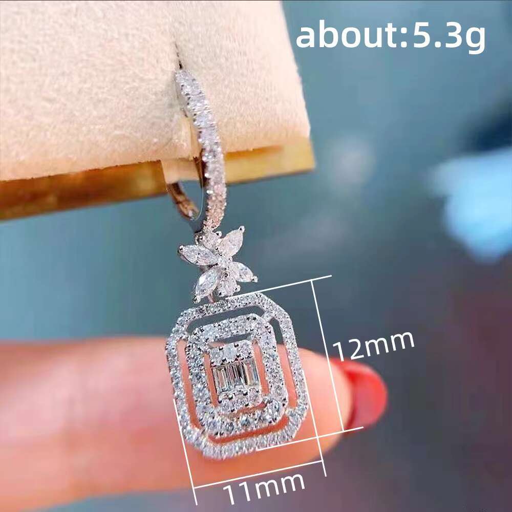 Factory Modern Fashion Silver Plated Women Dangle Earrings Dazzling Cubic Zirconia for Party Jewelry Drop CZ Earrings