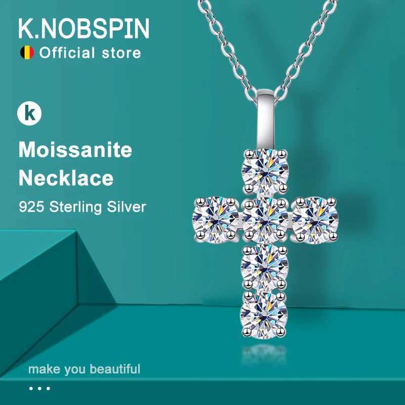 3ct D VVS1 Moissanite Cross Pendant Necklaces for Women Sparking Diamond with GRA 925 Sterling Silver Necklace W250712