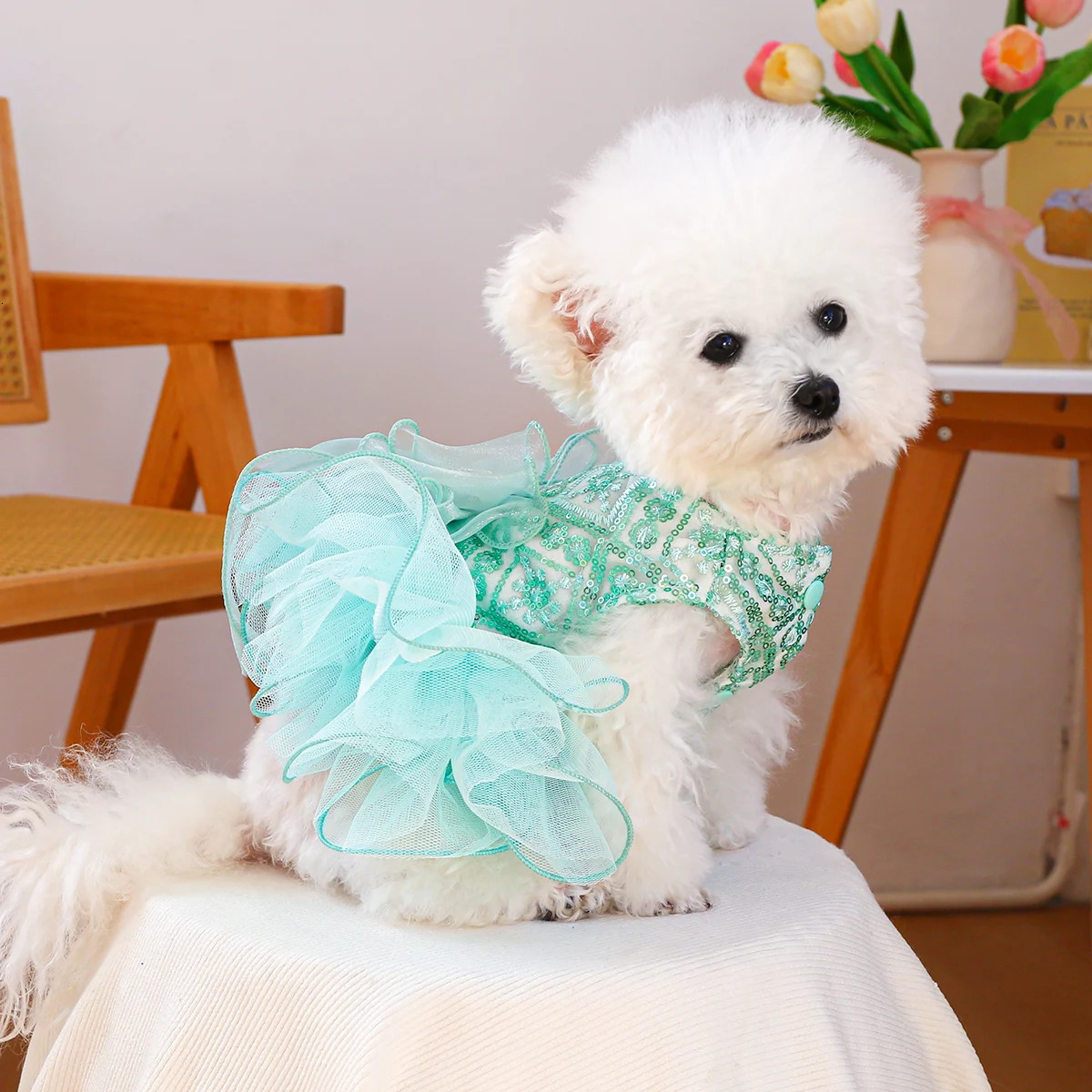 Dream Fairy Wedding Dress Green Puppy Dog Clothes Summer Pet Cat Wedding Dress Mesh Tutu Dress Princess Style 250708