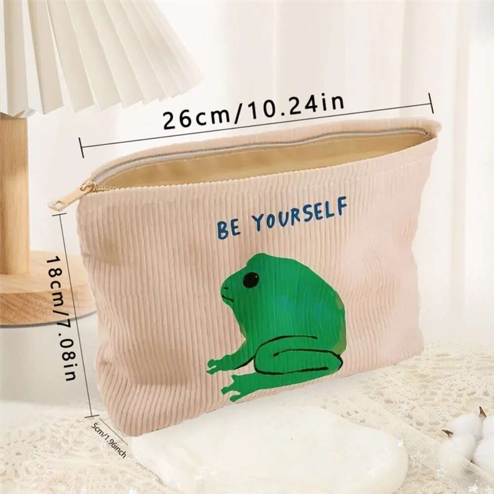 Lip Pattern Printed Makeup Lightweight With Zipper Cosmetic Storage Bag Tiger Cat Frog Leopard Print Clutch Bags Travel