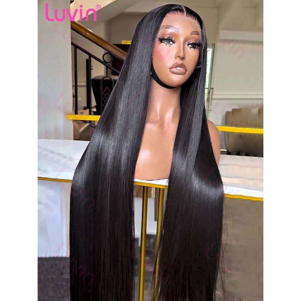 200Density Front 5x5 Glueless Wigs Human Hair Brazilian Bone Straight 13x4 13x6 HD Lace Frontal Wig For Women