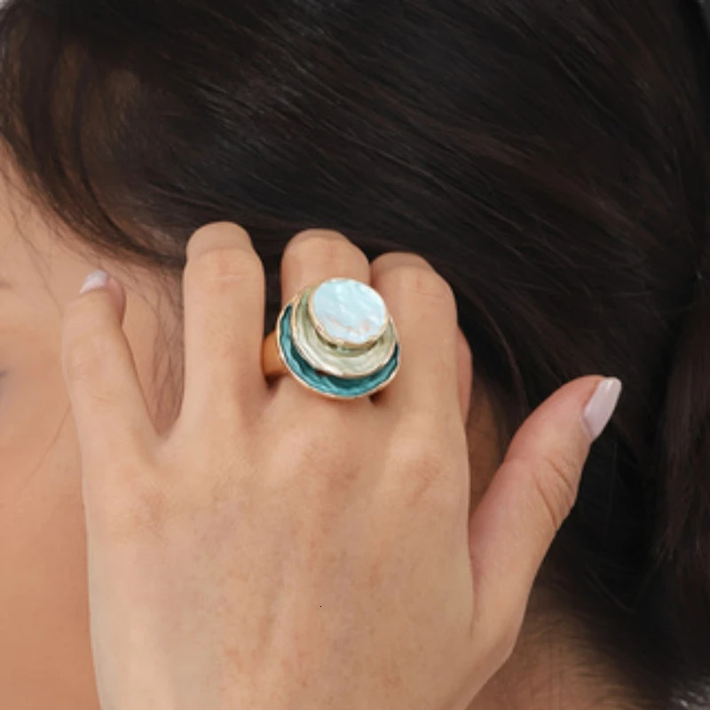 Vintage Bohemian Geometric Triple Round Ring Womens Niche n Ethnic Style Holiday Party Accessories Jewelry Gifts 250708
