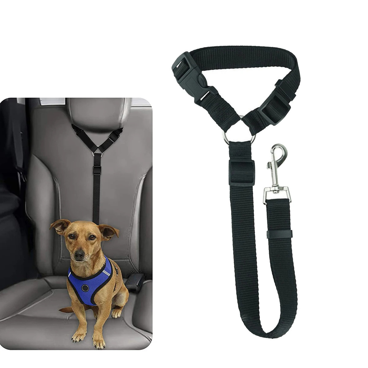 1pc Pet Dog And Cat Seat Belt Car Headrest Restraint Adjustable Safety Rope Car Seat Belt 250709