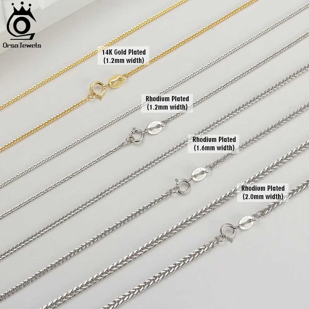 ORSA JEWELS Italian Handmade 1.2mm Chopin Chain Necklace Solid 925 Sterling Silver Men Women Neck Chain Jewelry for Pendant SC53 W250712