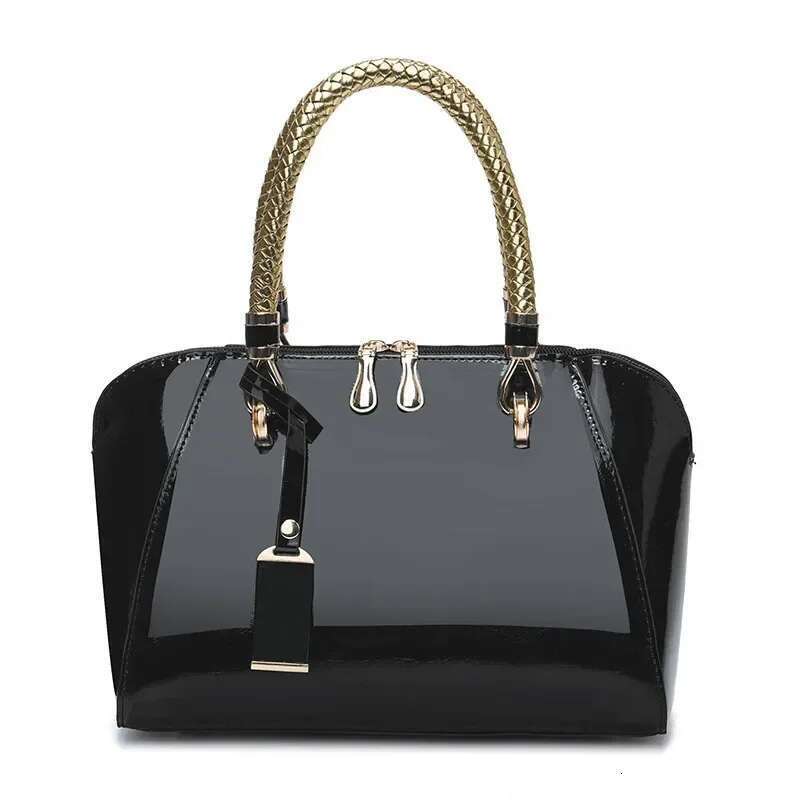 Shiny Leather Large Capacity Summer Handbag Boston New Style Tote Single Shoulder Slant Cross Women's Bag Fashionable