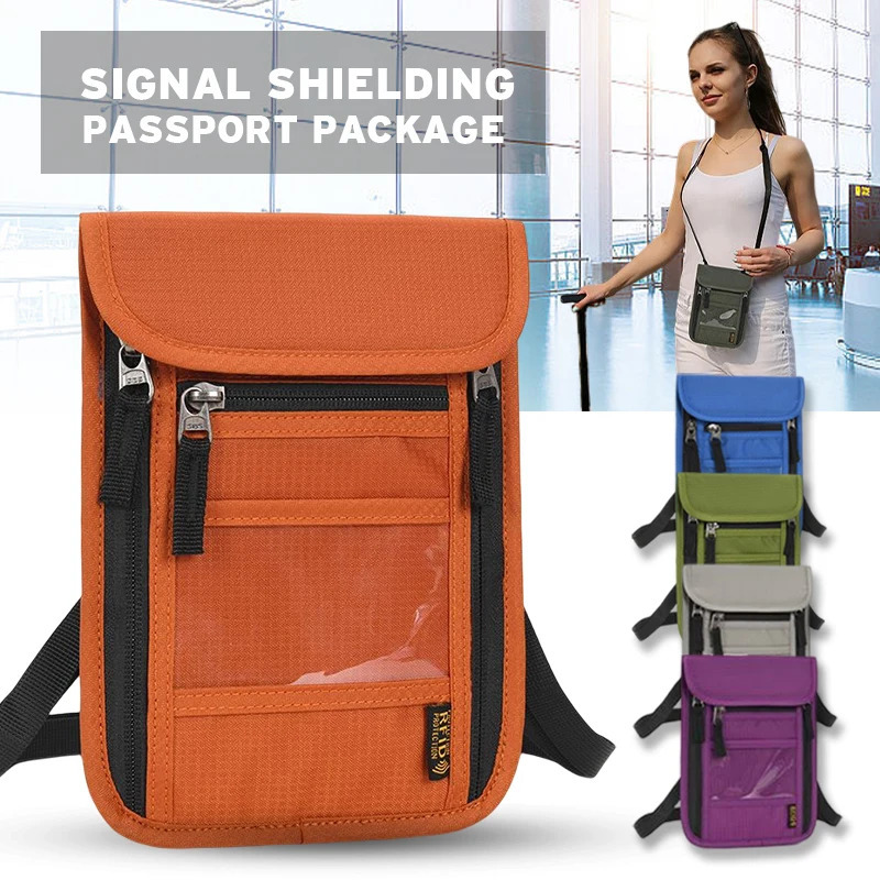 RFID Protection Passport Holder Travel Neck Pouch Anti-theft Wallet Hidden Money Document Card Holder Waterproof Large Organizer 250708