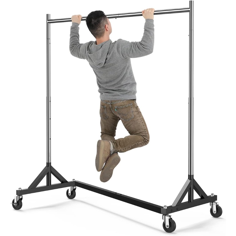 Commercial Z Base Garment Rack Hold 400LBS Heavy Duty Clothing Rack Adjustable Rolling Clothes Rack for Hanging Clothes