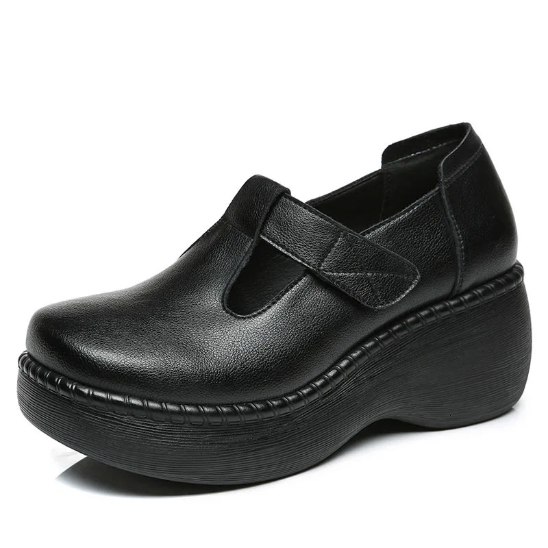 DRKANOL Handmade Retro Style Women Platform Shoes Spring Summer Genuine Cow Leather Wedges Heel Shallow Casual Shoes H21315L 250707