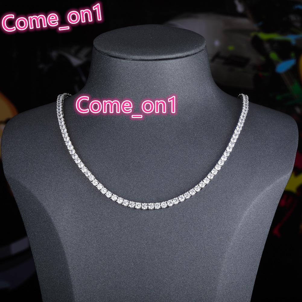 Fashion Jewelry Necklaces 3 MM Tennis Moissanite Lab Grown Diamond Necklace