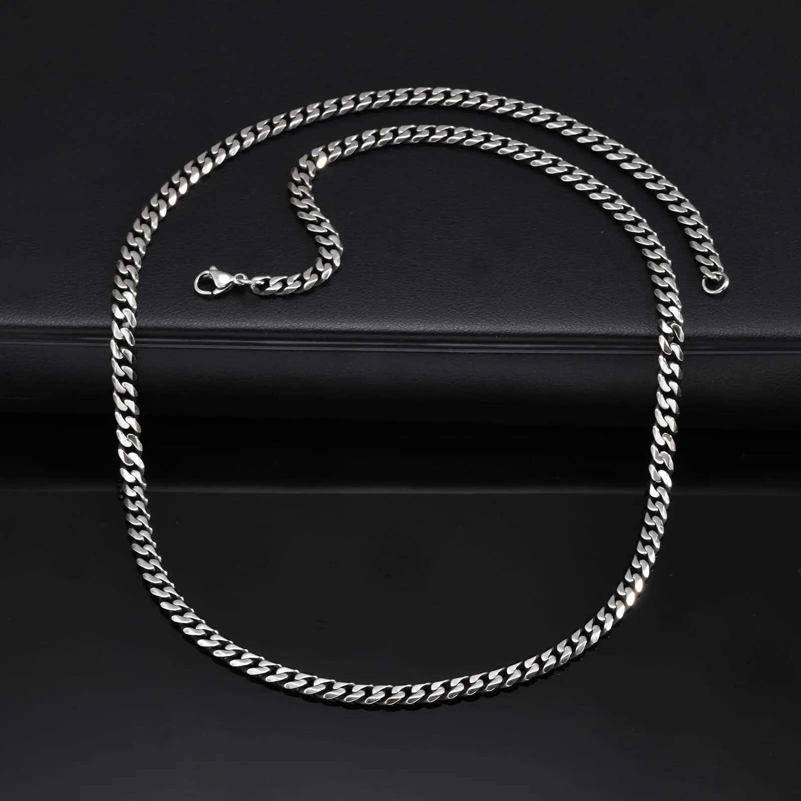 Retro Cuban Chain Necklace for Men BoysVintage Stainss Steel mi Cu CollarsRock Punk Antique Jewelry Gifts W250712