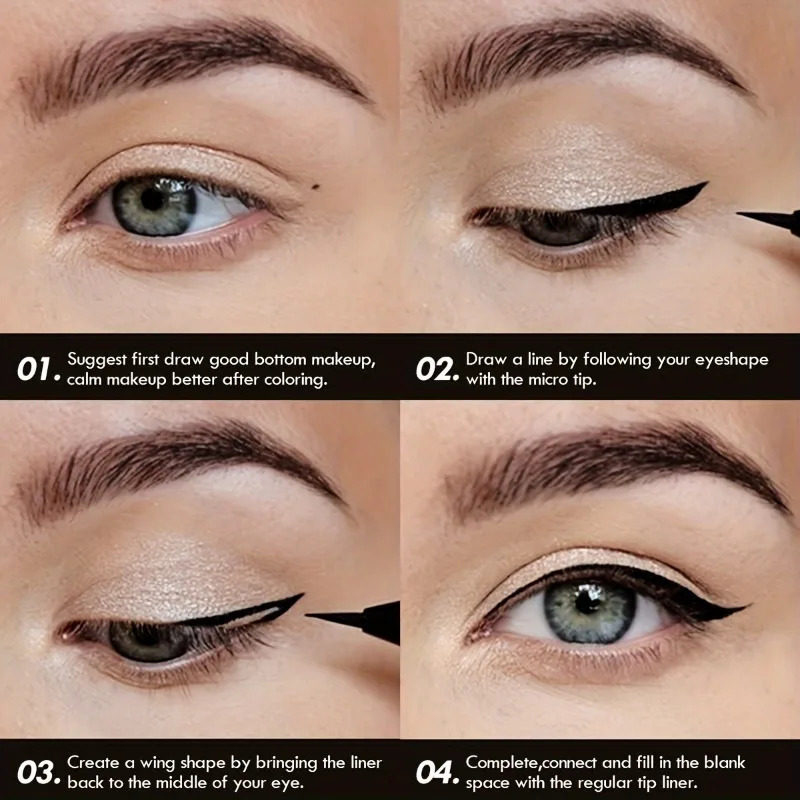 PECOLOVERS Precision Tip Liquid Eyeliner - Smudge-Proof Long-Lasting Waterproof Formula for Professional Eye Makeup 250704