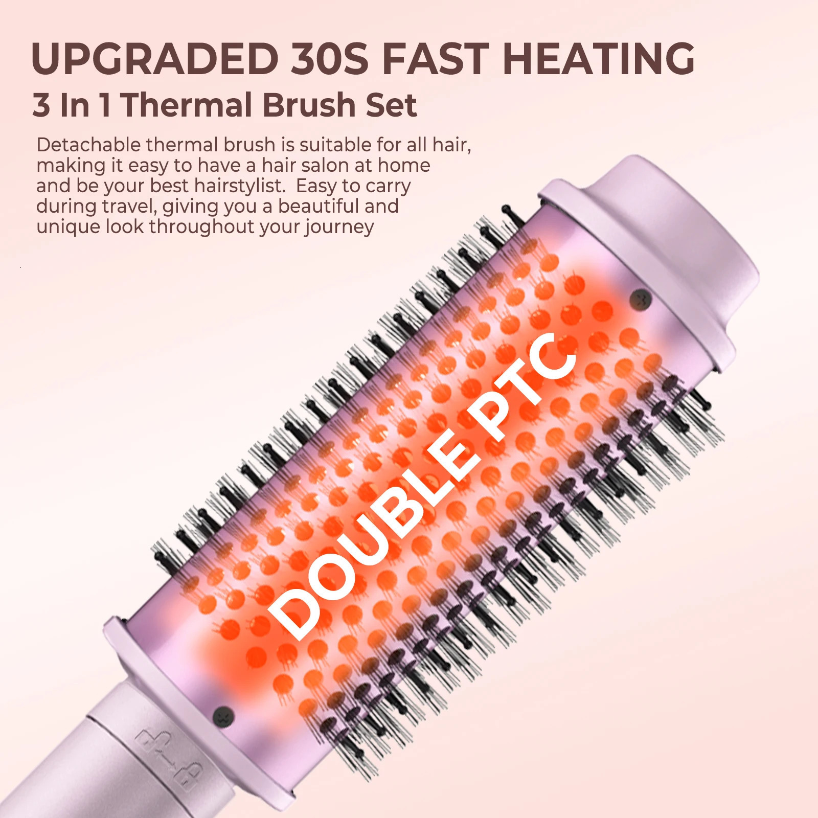 UKLISS 3 in 1 Curling Iron Set Fast Heat Up Quick Heating Ceramic Brush Interchangeable Curling Wands for All Hair 250712