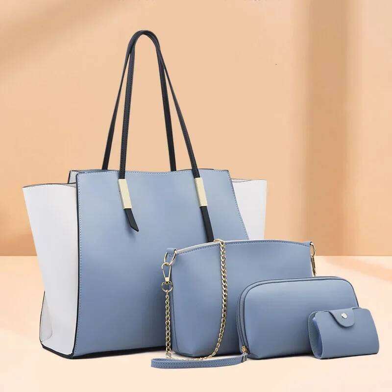 4 Piece Set PU Leather Handbags Purses Women Designer Female Shoulder Crossbody Bag Trend Ladies Messenger Bags