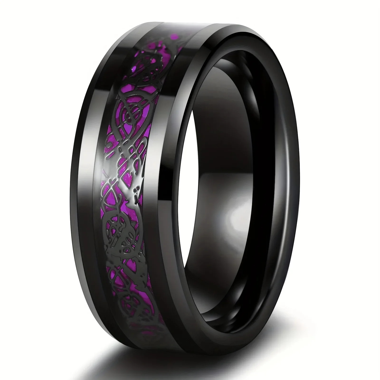 Sweet romantic love heart ring for women men dragon pattern stainless steel couple jewelry wholesale 250704
