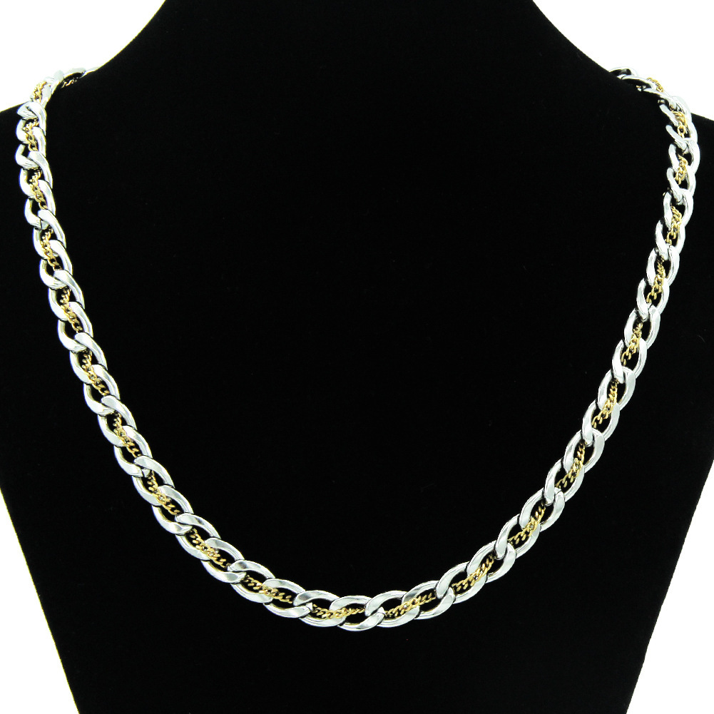 Luxury Jewelry Designer Jewelry Europea Ad America INS Style Hadmade Iterwove Large Ad Small Cuba Chai Necklace Pedat Tredy Light Luxury Titaium Steel
