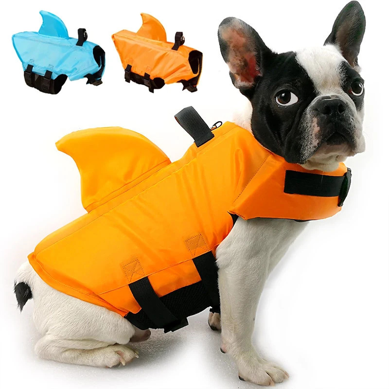 Dog Life Jacket Shark Fin Puppy Life Jacket Adjustable Dog Swimming Safety Jacket with Handle Dog Surfing Vest 250708