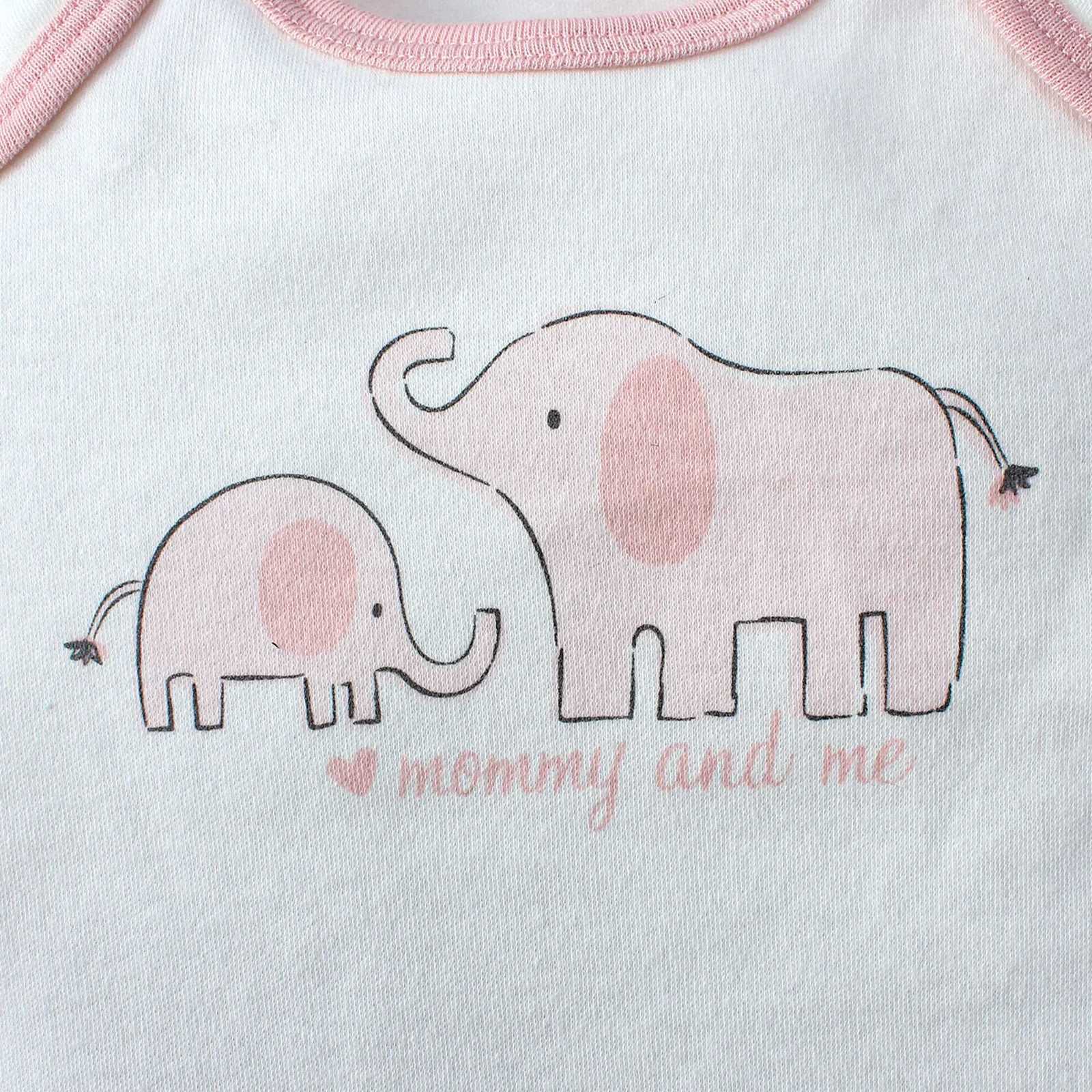 3PCS Summer Baby Girls Three Piece Bodysuit Animal Kingdom and Elephant Letter Pattern Short Sleeve Bodysuit Mothers Day Gif Z250712