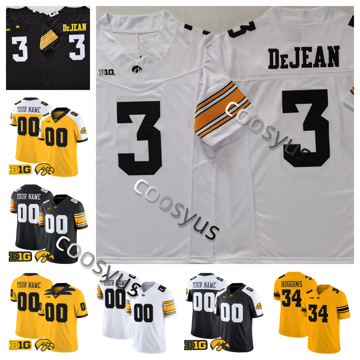 Iowa Hawkeyes Football Jersey Cade McNamara Kaleb Johnson Reece Vander Zee Kamari Moulton Preston Ries Cooper DeJean Sam LaPorta George Kittle