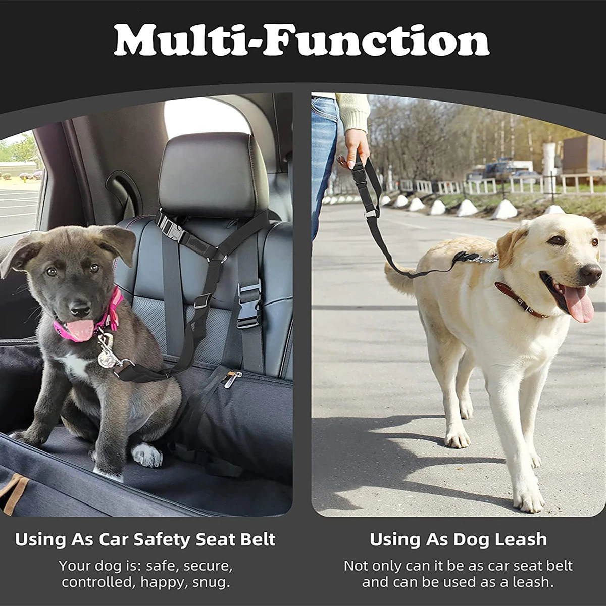 1pc Pet Dog And Cat Seat Belt Car Headrest Restraint Adjustable Safety Rope Car Seat Belt 250709