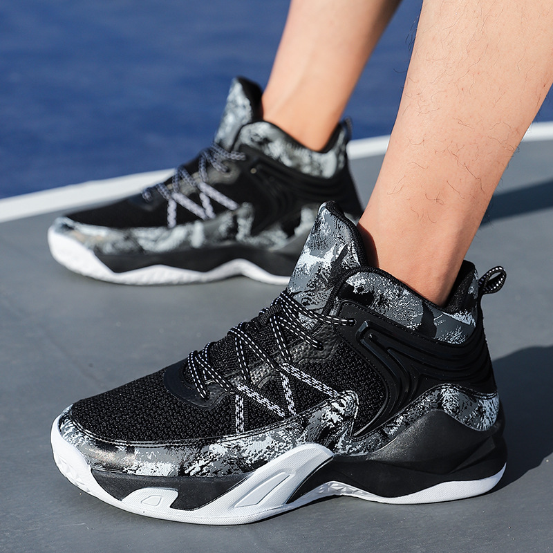 2024 Spring New Men's Shoes Colorful High Top Breathable Men's Casual Sports Shoes Trendy and Versatile Basketball Shoes