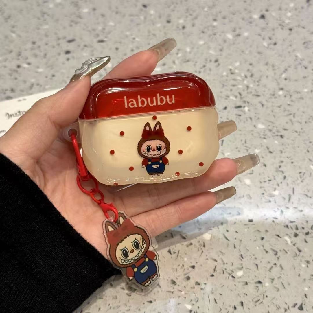 Labubu Earphone Protective for 1 2 3 4 Pro Pro2 Convenient To Carry Cute Case with Keychain Free shipping