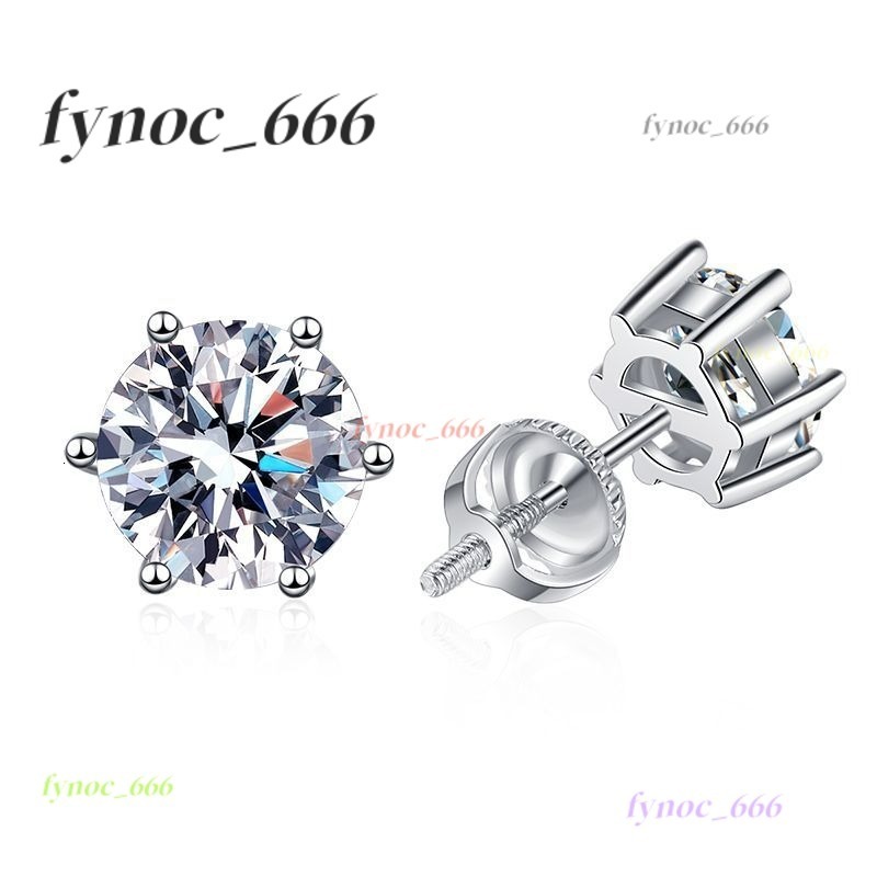 Wholesale 6 Claws Moissanite Earrings Screw Back 925 Sterling Silver Stud Earring Men Moissanite Earrings