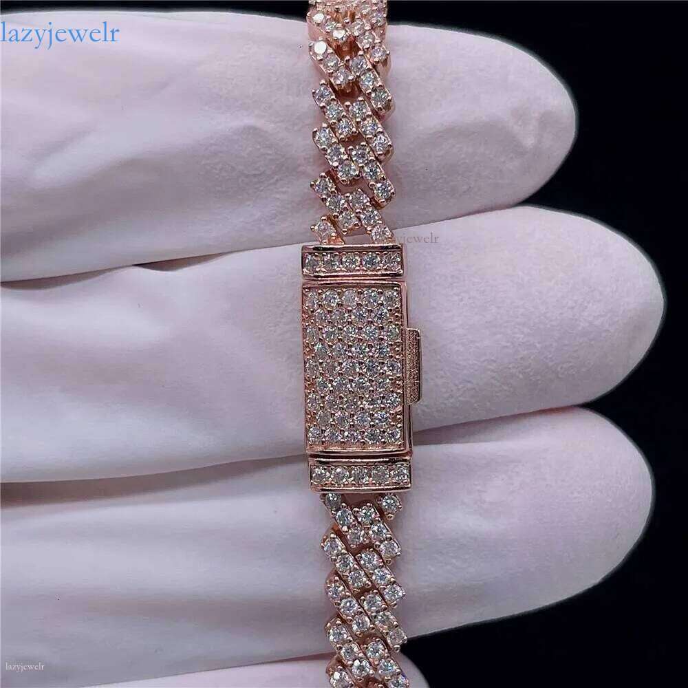 Fine Jewelry Hip Hop Pass Dia Tester 5mm Moissanite Vvs Cuban Chain Bracelet