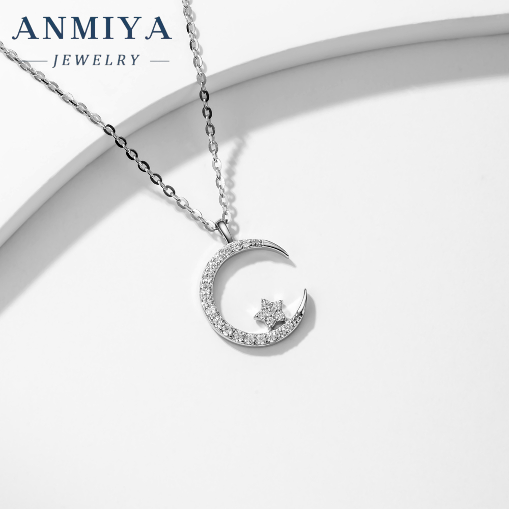 925 Sterling Silver Starburst Moon Star Necklace Celestial Necklace Valentine's Day Gift