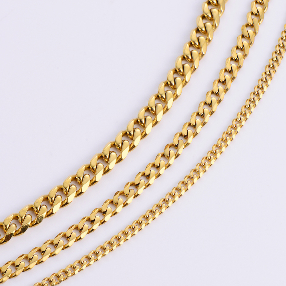 Luxury Jewelry Designer Jewelry AML In-stock Wholesale European And American Trendy Men's Hip-hop Thick Six-sided Polished Necklace Stainless Ste