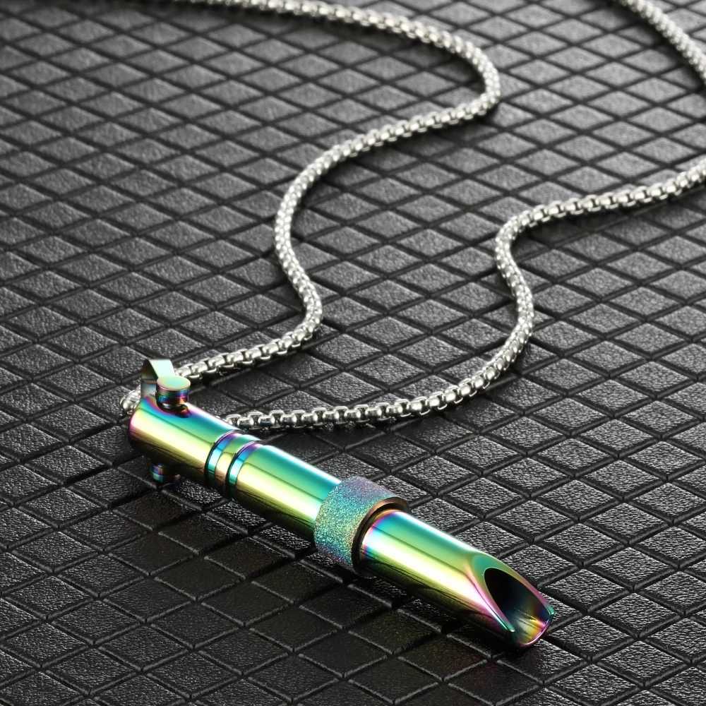 Turning Beads Meditation Mindfulness Pendant Regulating Breathing Whistle Titanium Steel Square Pearl Necklace with Accessories W250712
